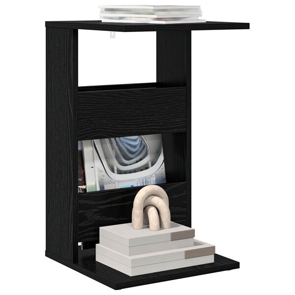 vidaXL Stranska miza Črna Orehovina 40 x 35 x 60,5 cm Konstruiran les