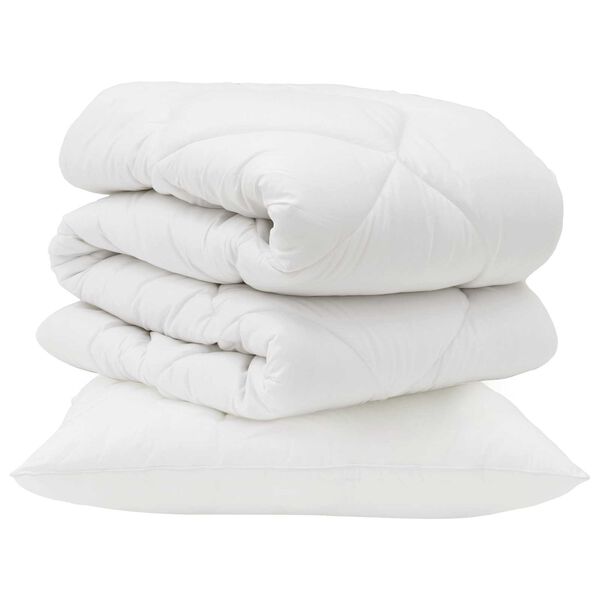 vidaXL Odeja z blazino 2 pcs Bela Mikrovlakna