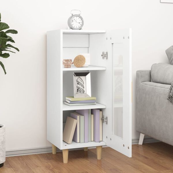 vidaXL Komoda bela 34,5x34x90 cm inženirski les