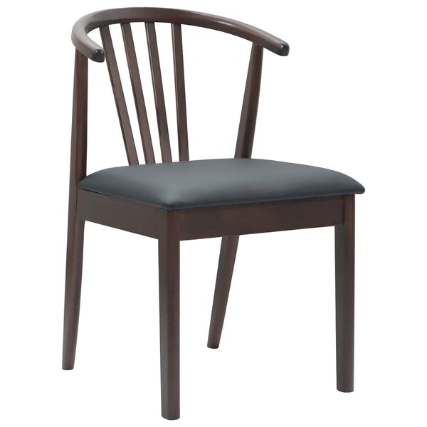 vidaXL Jedilni stol 2 pcs Svetlo rjava in črna Trda guma