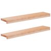vidaXL Okenske police 2 kos Naravna 70 x 20 x 2 cm Trda bukovina