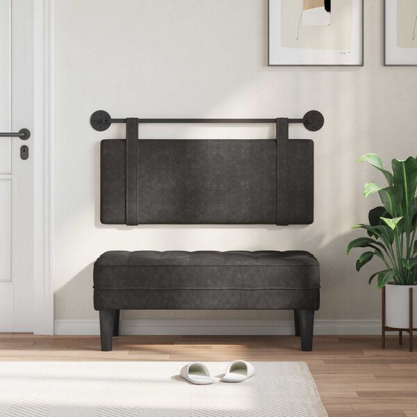 vidaXL Visoki naslon za glavo Črna 110 x 55 x 5 cm Antikni PU