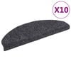 vidaXL Preproge za stopnice, samolepilne, 10 kosov, 65 x 21 x 4 cm, temno sive, polkrožne, velike