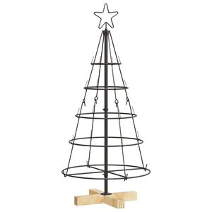 vidaXL božično stožčasto drevo z stojalom Črna 90 cm Jeklo