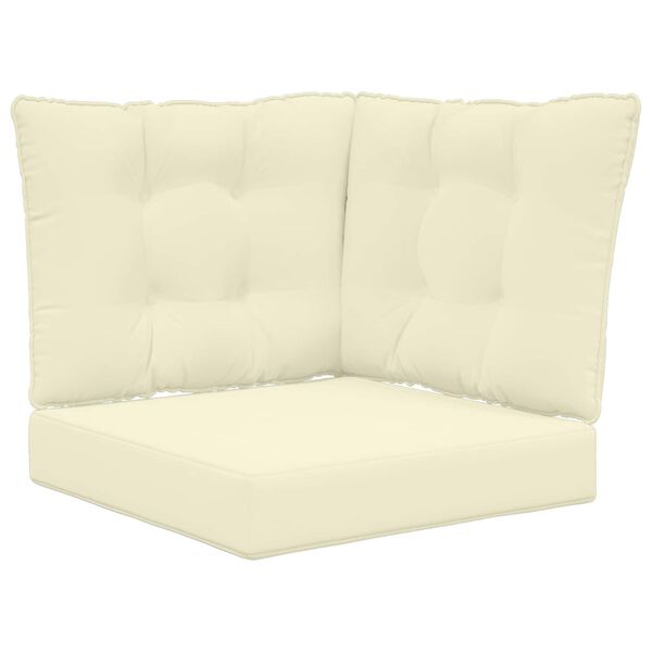 vidaXL Zunanja blazina za kavč 3 pcs krema Poliester