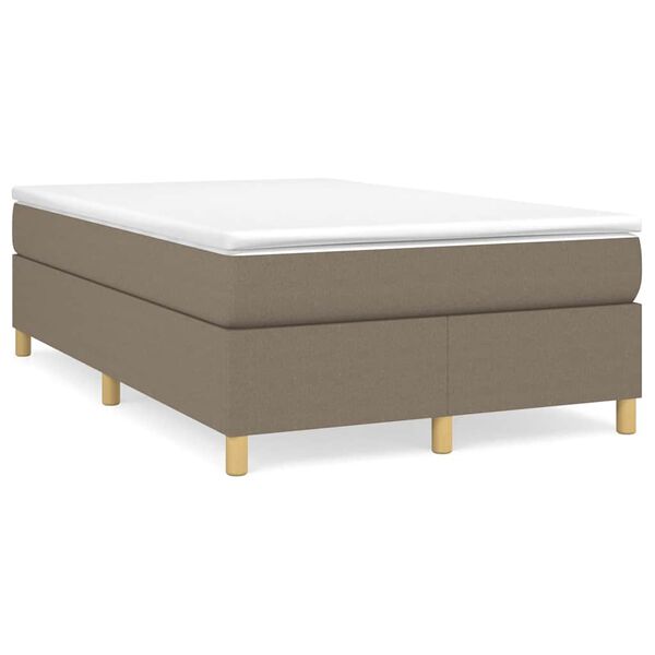 vidaXL Box spring postelja z vzmetnico taupe 120x190 cm blago