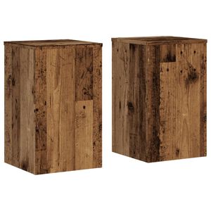 vidaXL Stojalo za rastline 2 kosa starinski les 30x30x50 cm inž. les