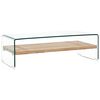 vidaXL Klubska mizica prozorna 98x45x31 cm kaljeno steklo