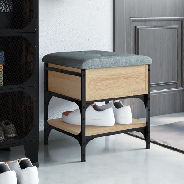 vidaXL Klop za čevlje sonoma hrast 42x42x45 cm inženirski les