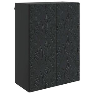 vidaXL Omara za steno Črna 66 x 34,5 x 90 cm Inženirski les