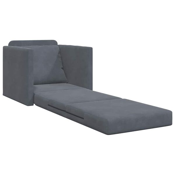 vidaXL Sofa postelja 60cm Temno siva Žamet