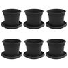 vidaXL Lončki za rastline 6 pcs Črna &Oslash; 12,5 x 10 cm Plastika