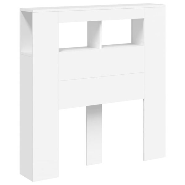 vidaXL LED posteljno vzglavje belo 100x18,5x103,5 cm inženirski les