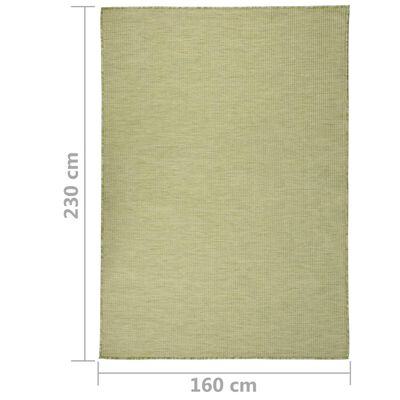vidaXL Zunanja preproga ploščato tkanje 160x230 cm zelena