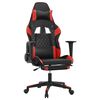 vidaXL Gaming stol z oporo za noge črno in rdeče umetno usnje