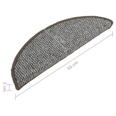 vidaXL Preproge za stopnice 15 kosov sive 56x17x3 cm