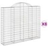 vidaXL Obokane gabion ko&scaron;are 8 kosa 200x30x160/180 cm pocinkano železo