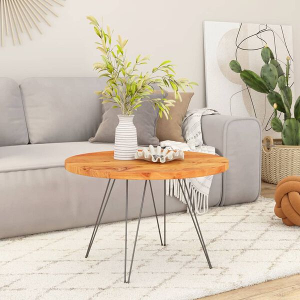 vidaXL Mizna plo&scaron;ča &Oslash;50x2,5 cm okrogla trdna akacija