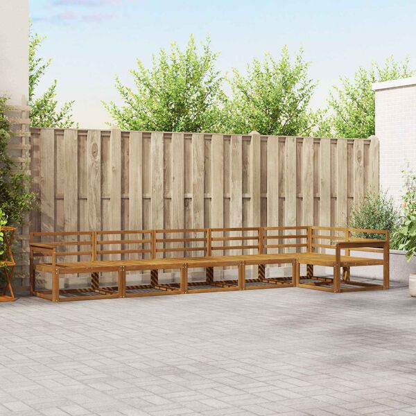 vidaXL Zunanja garnitura za sedenje 6 pcs Naravna Masiven les akacije