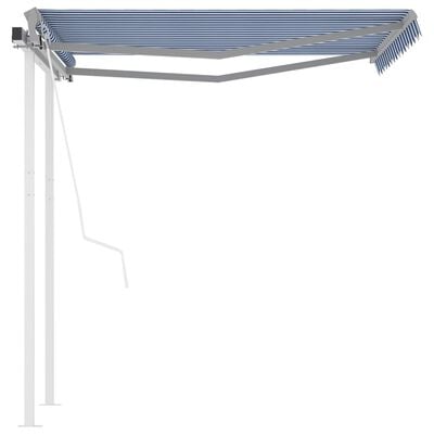 vidaXL Avtomatsko zložljiva tenda s stebrički 3x2,5 m modra in bela