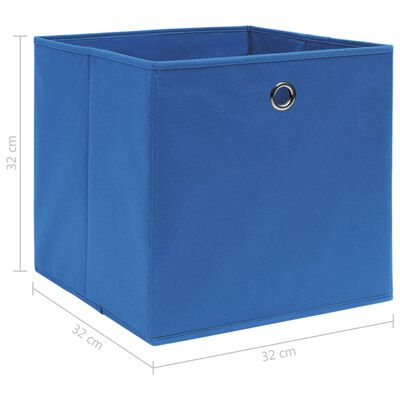 vidaXL Škatle za shranjevanje 4 kosi modre 32x32x32 cm blago