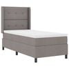 vidaXL LED Box Spring Postelja z vzmetnico Taupe 90 x 190 cm blago