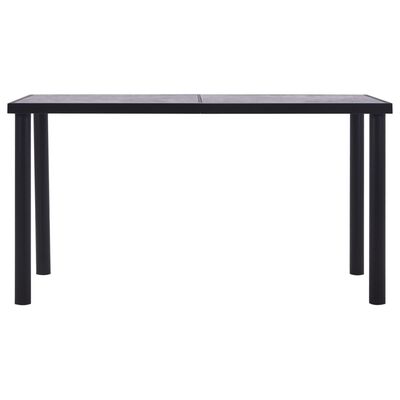 vidaXL Jedilna miza črna in betonsko siva 140x70x75 cm mediapan