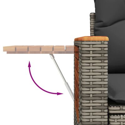 vidaXL Vrtna sedežna garnitura 5-delna z blazinami siv poli ratan