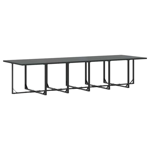 vidaXL Komplet za jedilnico v vrtu 13 pcs Črna Jeklo