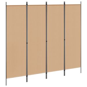 vidaXL 4-panelni pregradnik Bež 200 x 180 cm Blago