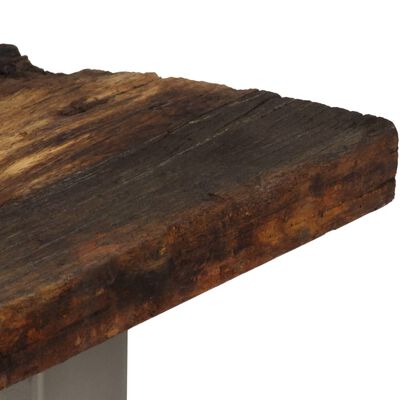 vidaXL Konzolna mizica predelan les in jeklo 120x35x76 cm