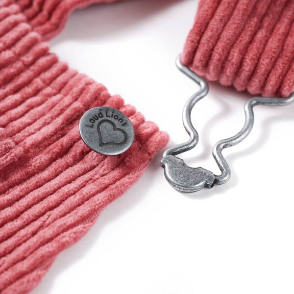 Otroška obleka rebrasti žamet roza 92