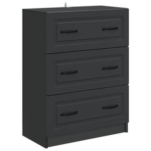 vidaXL Predalna omara Črna 66 x 34,5 x 87 cm Inženirski les