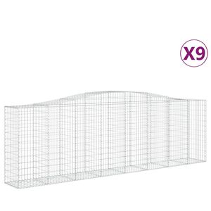 vidaXL Obokane gabion ko&scaron;are 9 kosov 400x50x120/140cm pocinkano železo