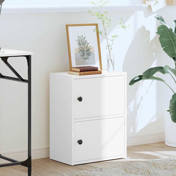 vidaXL Knjižnica Bela 40x24x52 cm Inženirski les