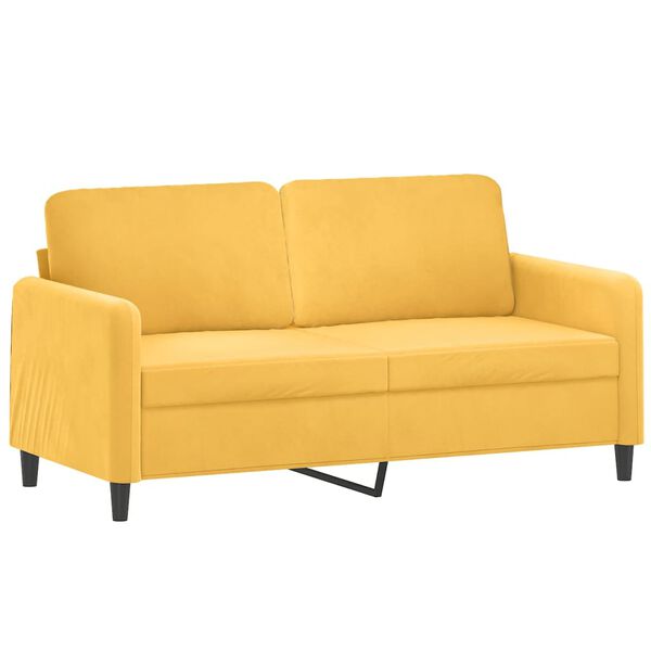 vidaXL Sedežna garnitura 3-delna z okrasnimi blazinami rumen žamet