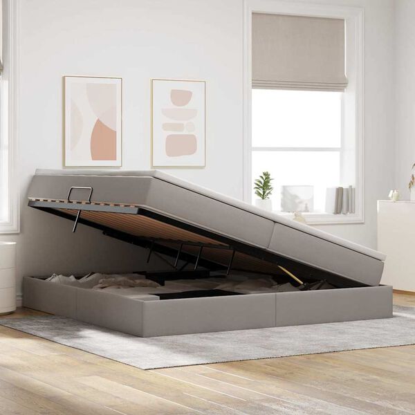 vidaXL Postelja z dodatnim prostorom za shranjevanje in vzmetnico