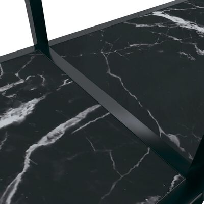 vidaXL Konzolna mizica črna 180x35x75,5 cm kaljeno steklo