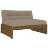 vidaXL Sredinski kavč medeno rjav 120x80 cm trdna borovina
