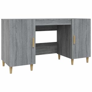 vidaXL Pisalna miza siva sonoma 140x50x75 cm inženirski les