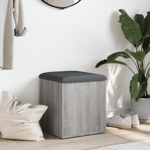 vidaXL Klop za shranjevanje siva sonoma 42x42x45 cm inženirski les