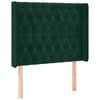 vidaXL Vzglavje z u&scaron;esi temno zeleno 93x16x118/128 cm žamet