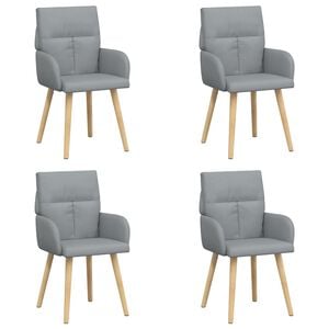 vidaXL Jedilni stoli 4 kos Blago Svetlo siva 60 x 56 x 96 cm