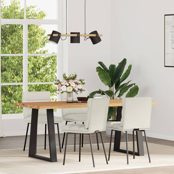 vidaXL Jedilni stoli 4 kosi krem žamet