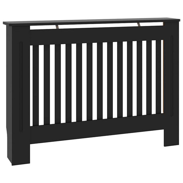 vidaXL Pokrov za radiator črn 112x19x81,5 cm mediapan