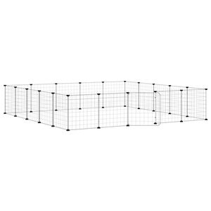 vidaXL Ograda za hi&scaron;ne ljubljenčke z 20 paneli črna 175x175x35 cm jeklo
