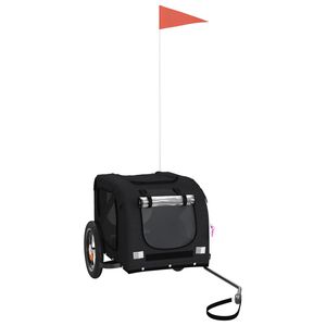 vidaXL Kolesarska prikolica za hi&scaron;ne ljubljenčke črna