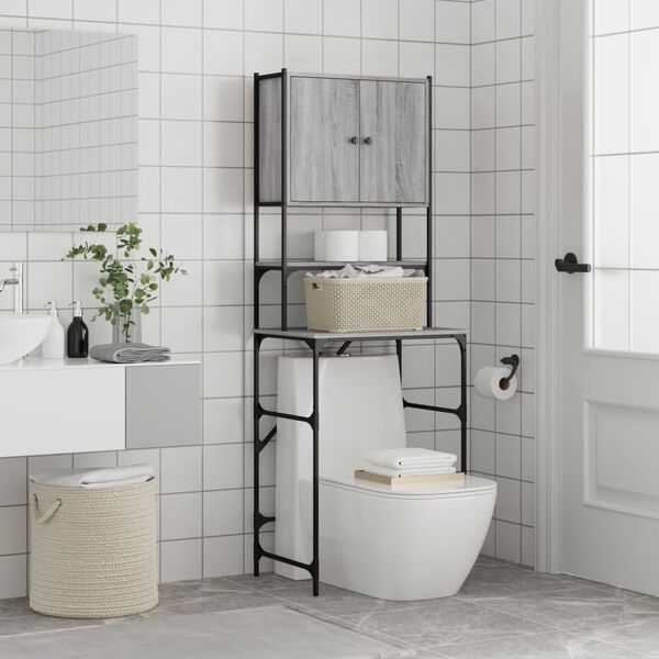 vidaXL Omara za pralni stroj siva sonoma 68x48,5x194 cm