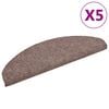 vidaXL Preproge za stopnice samolepilne 5 kosov 65x21x4 cm svetlo rjave polkrožne velike