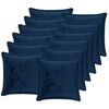 vidaXL Dekorativna blazina 12 kos HOUTEN Temno modra 40 x 40 cm Flanel